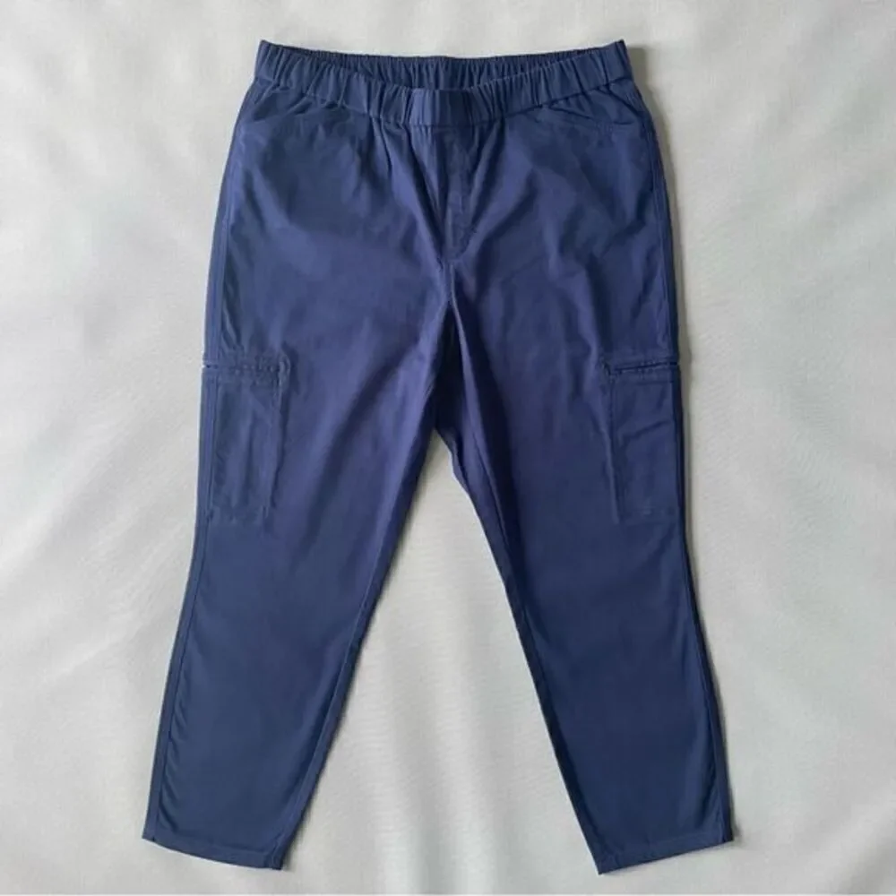 Lands’ End Royal Blue High Rise Pull On Utility Pants Women’s Size 16P